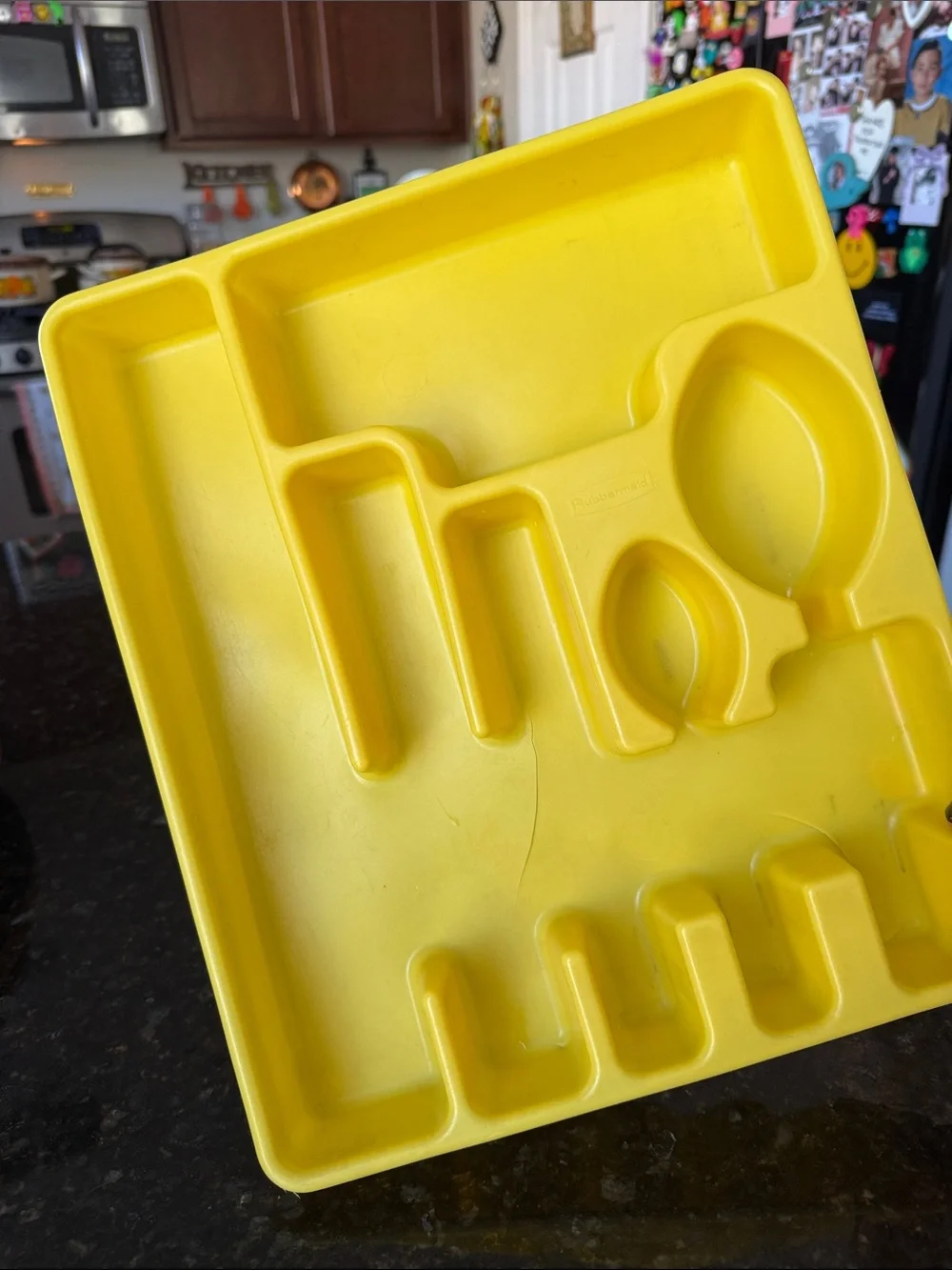 Vintage Yellow Rubbermaid Plastic Utensil Organizer